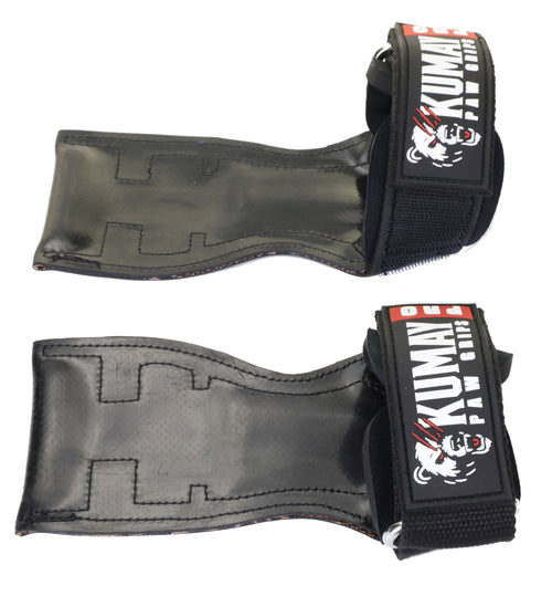 KUMAY PAW GRIPS PRO Palm Grip Lifting Straps | Longer Grip Pad. Better Grip Black