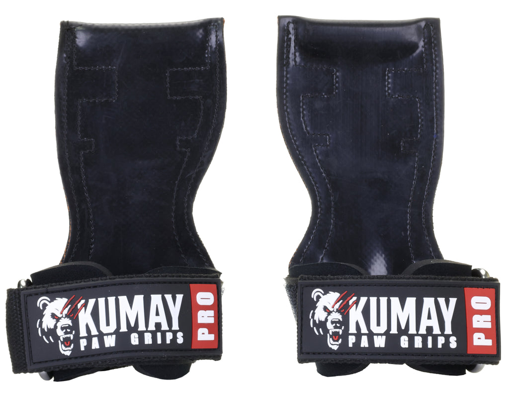KUMAY PAW GRIPS PRO Palm Grip Lifting Straps | Longer Grip Pad. Better Grip Black