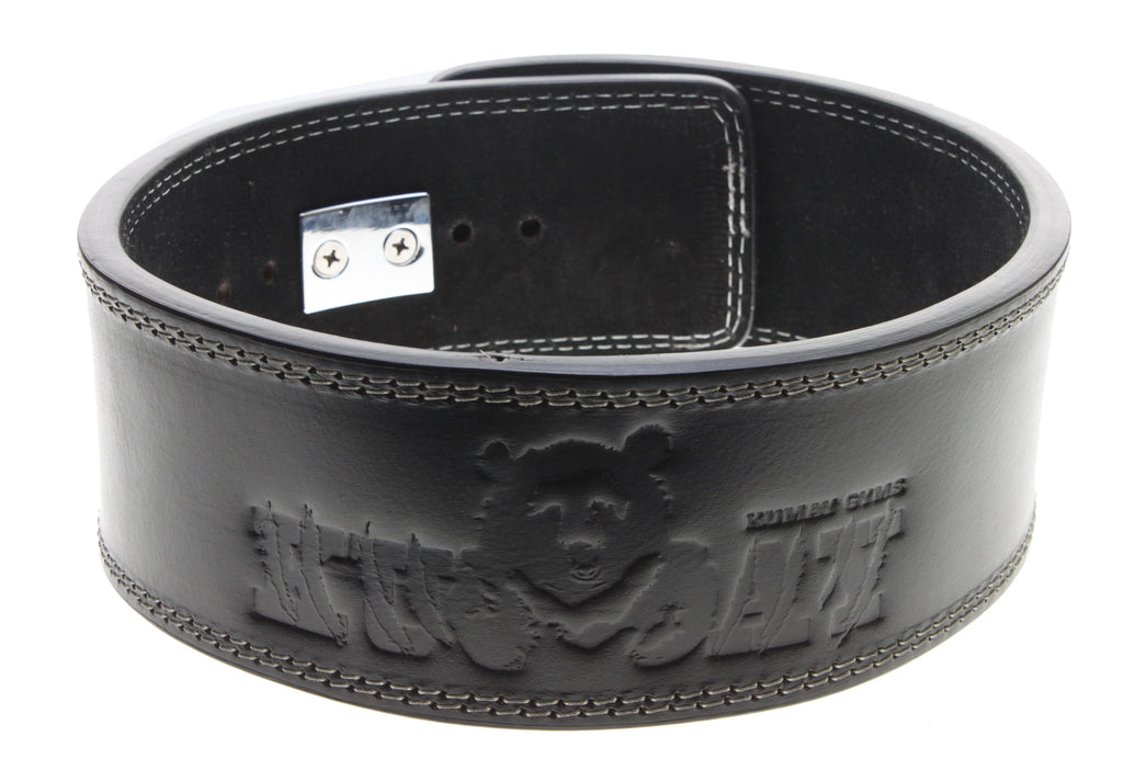 KUMAY 12mm Top-Grain Leather Lever Belt with Zinc Alloy Buckle