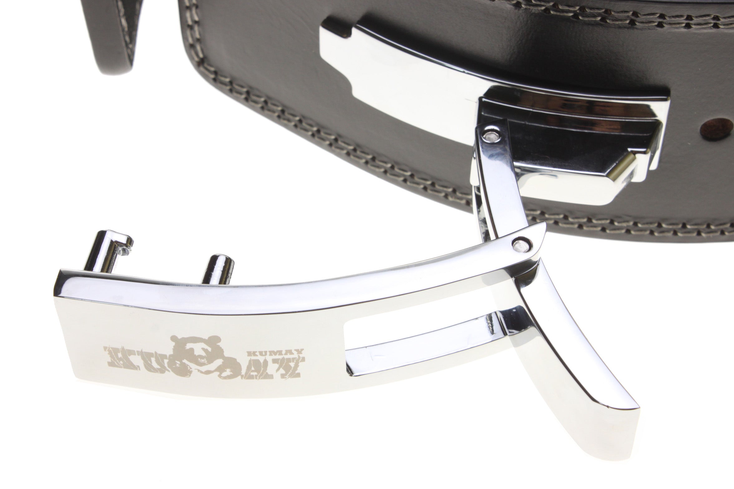 KUMAY 12mm Top-Grain Leather Lever Belt with Zinc Alloy Buckle