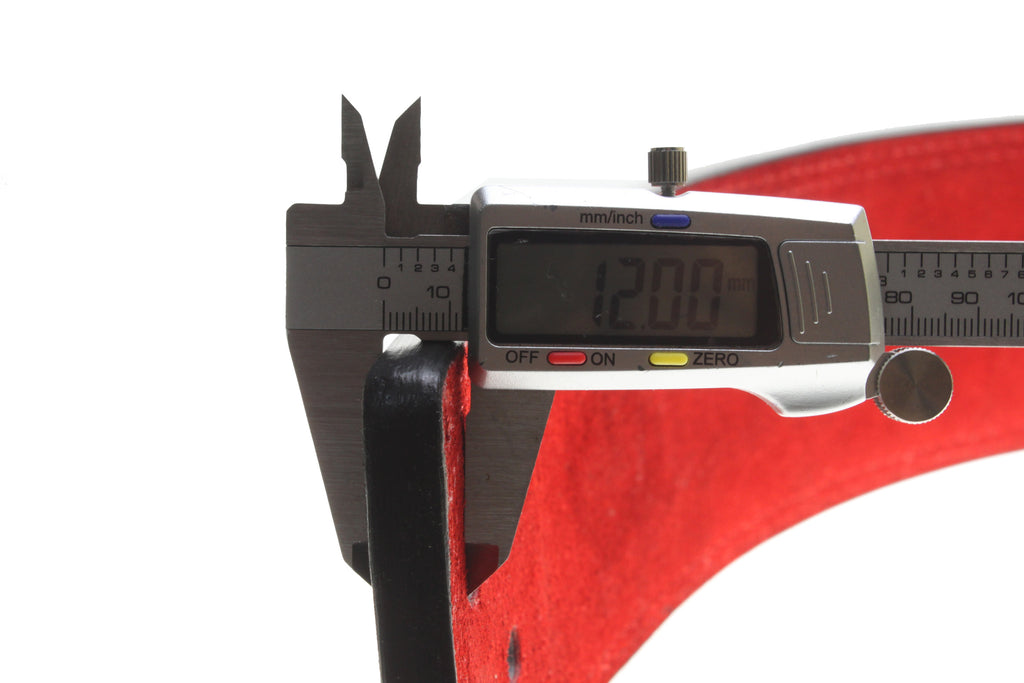 KUMAY 13mm Leather Lever Belt Zinc Alloy Buckle Black Red