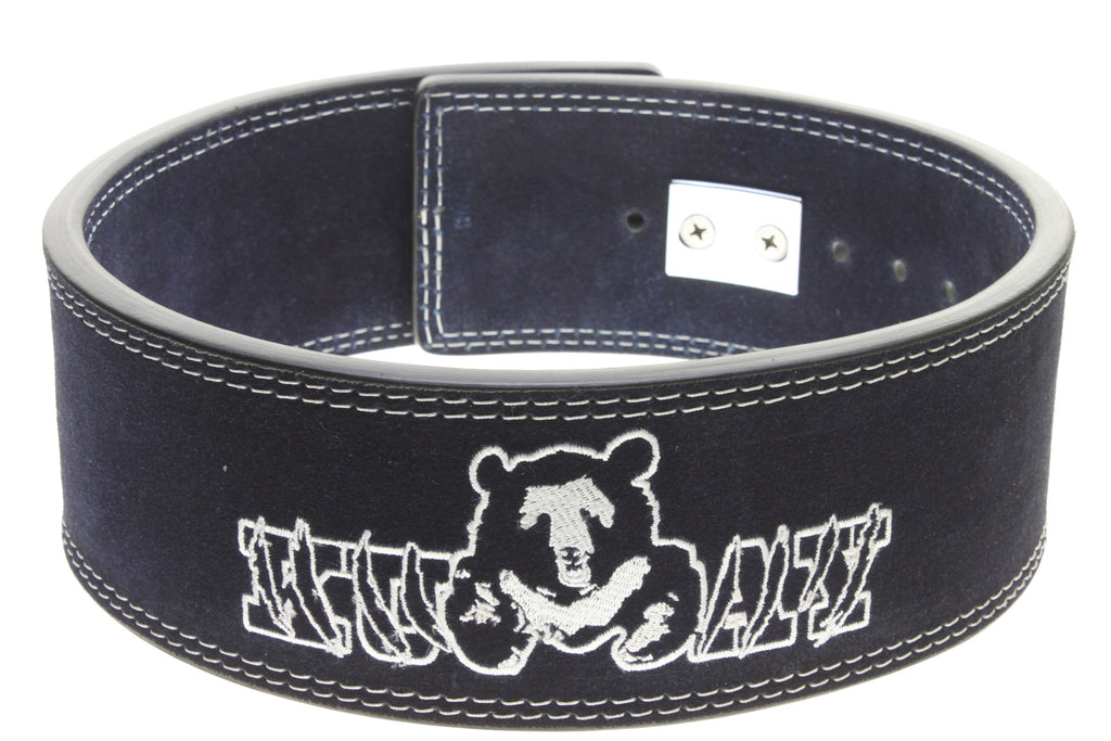KUMAY 13mm Leather Lever Belt Zinc Alloy Buckle Navy Blue