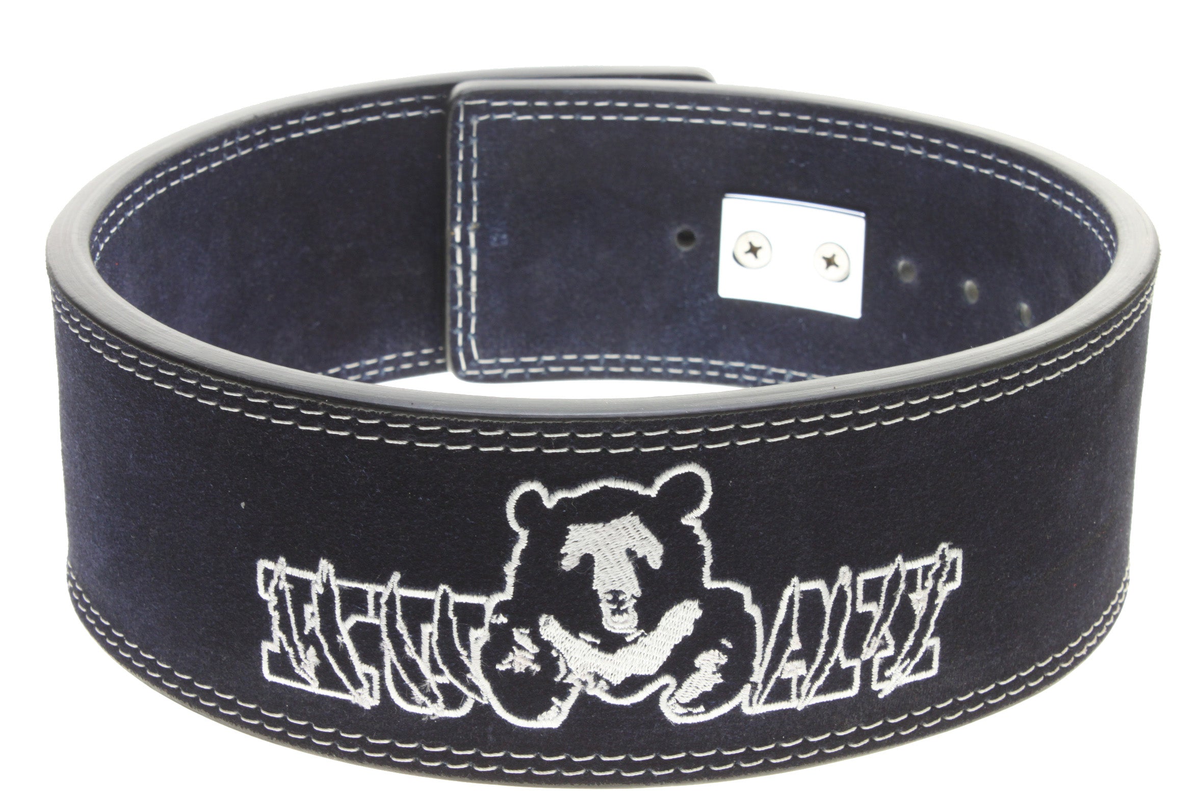 KUMAY 13mm Leather Lever Belt Zinc Alloy Buckle Navy Blue
