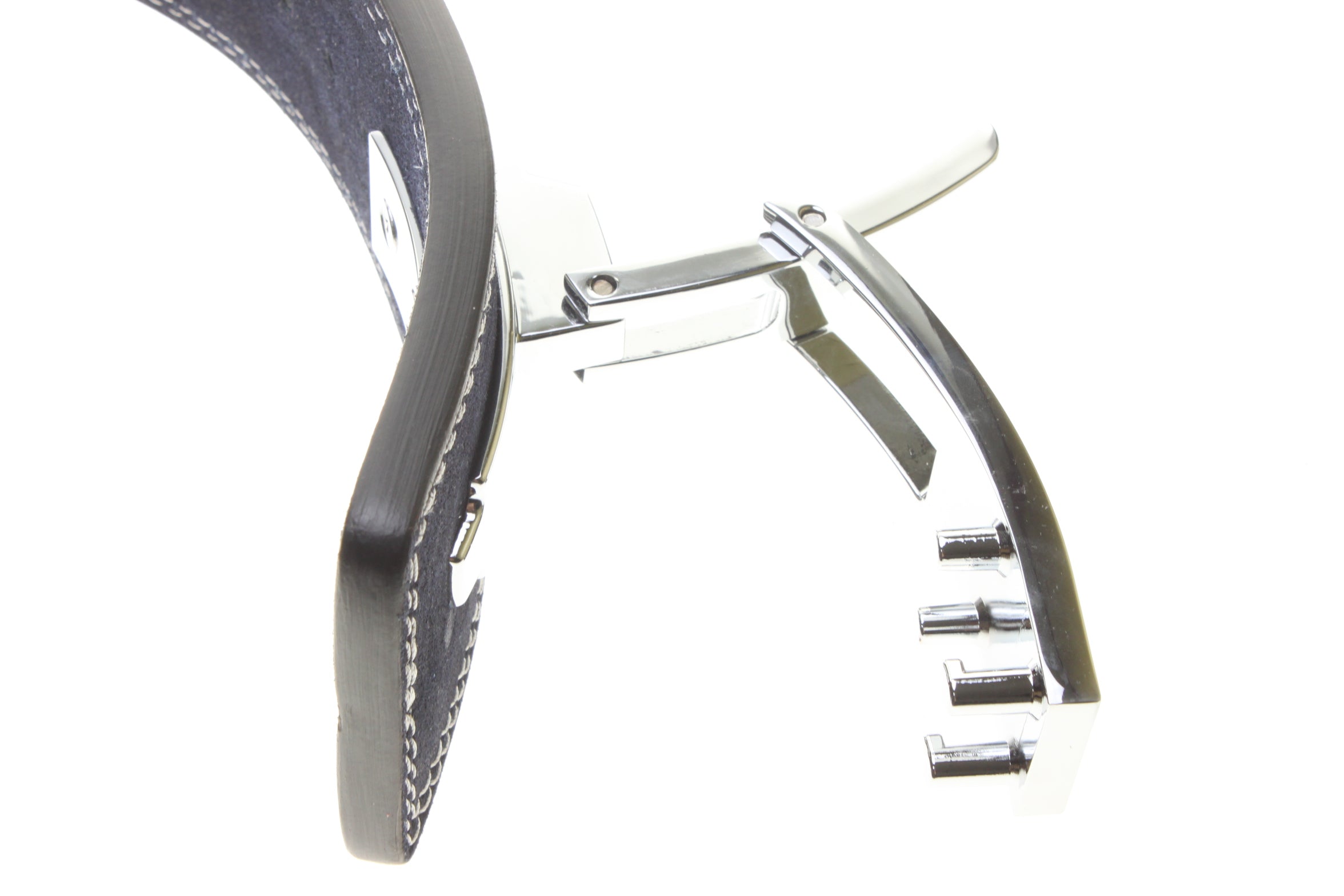 KUMAY 13mm Leather Lever Belt Zinc Alloy Buckle Navy Blue