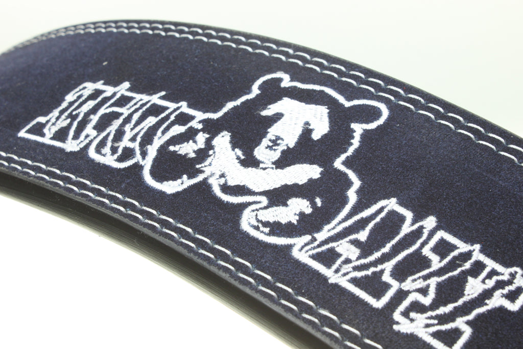KUMAY 13mm Leather Lever Belt Zinc Alloy Buckle Navy Blue
